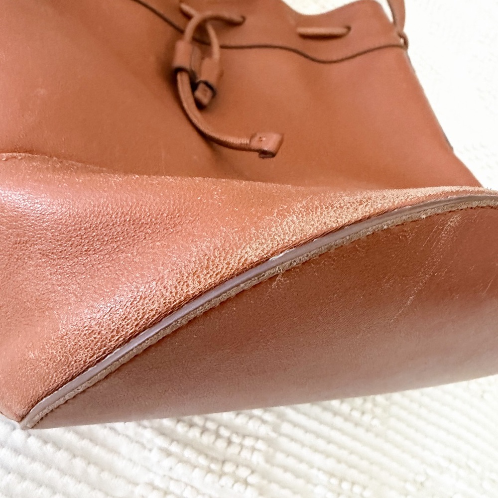Jenni Kayne leather Mini drawstring bag in Saddle - Picture 10 of 10